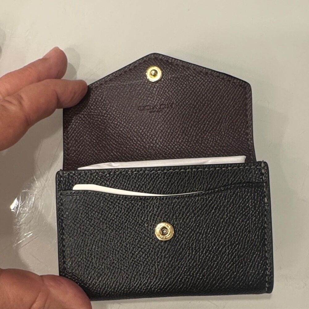 Coach Black Leather Card Case with Logo - NWT - Picture 3 of 6